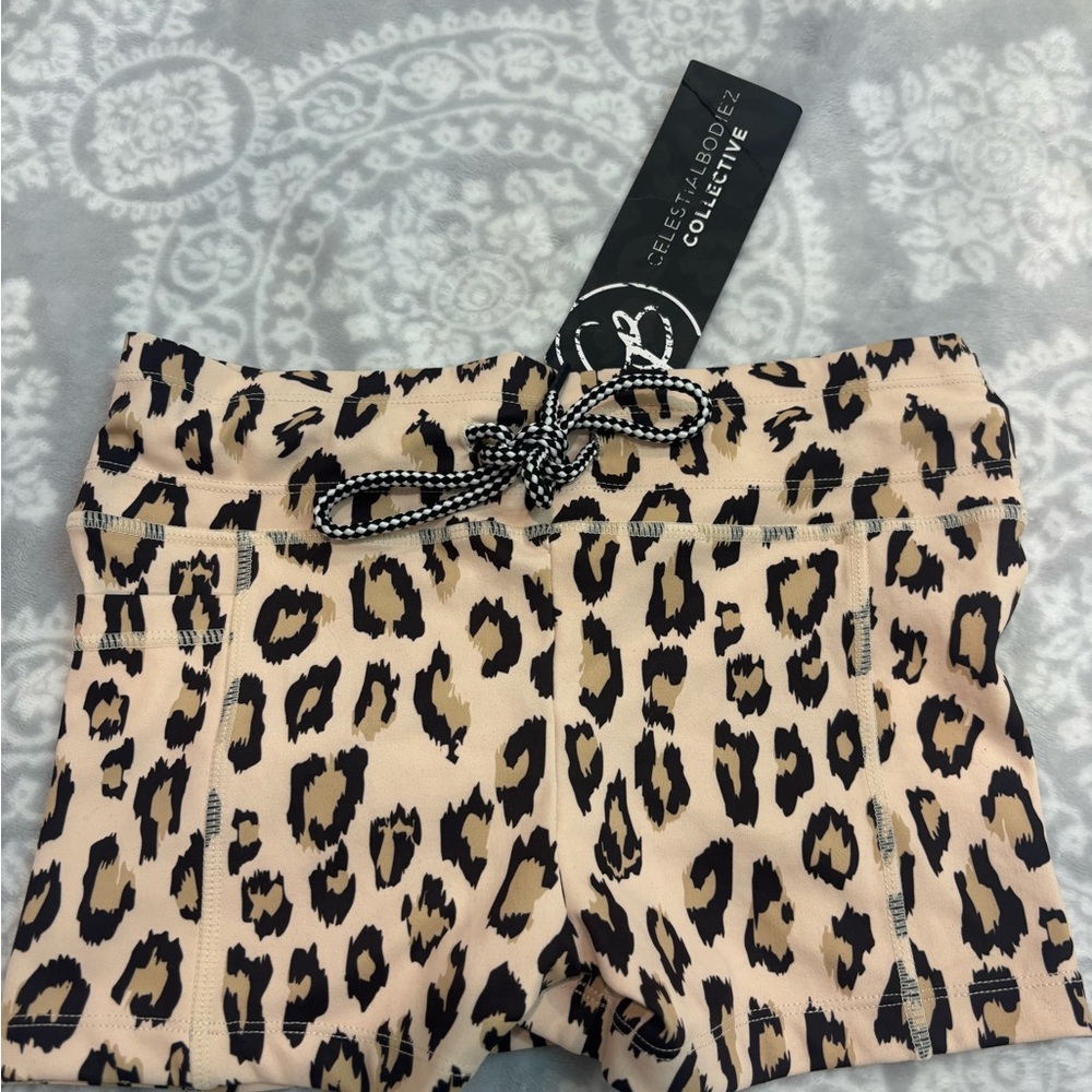 Celestial Bodiez Leopard Print Bike Shorts